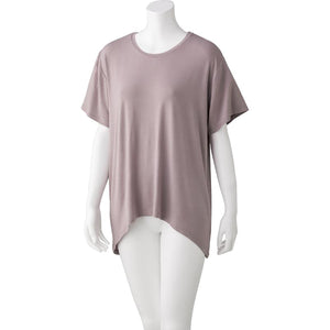 のびのびストレッチルームTシャツ パープルグレー M/L/LL
