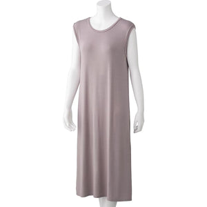 のびのびストレッチルームワンピース パープルグレー M/L/LL