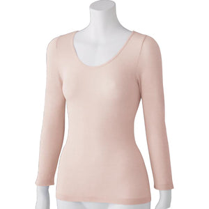 のびのびラクラク長袖インナー ピーチ M~L/L~LL