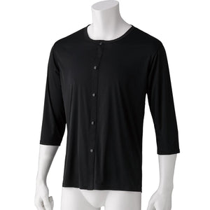 着ている感じがしない軽量8分袖ホックインナー ブラック S/M/L/LL
