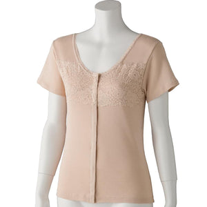 フロントレース3分袖ホックインナー ベージュ M/L/LL