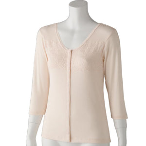 フロントレース7分袖ホックインナー ピーチ M/L/LL