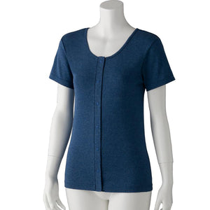 フライス杢半袖ホックインナー ネイビー M/L/LL