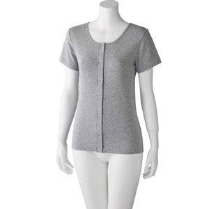 フライス杢半袖ホックインナー 杢グレー M/L/LL