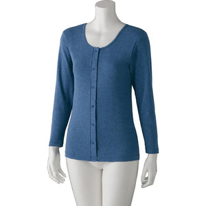 フライス杢長袖ホックインナー ネイビー M/L/LL