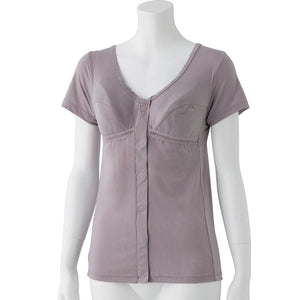 カップ付3分袖ワンタッチインナー ラベンダー M/L/LL