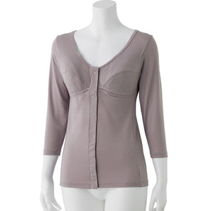 カップ付7分袖ワンタッチインナー ラベンダー M/L/LL