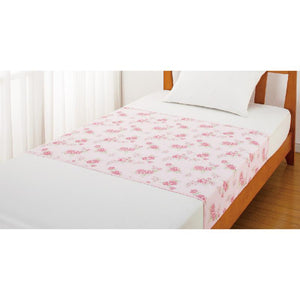 花柄プリント防水シーツ(大) ピンク 145×90cm
