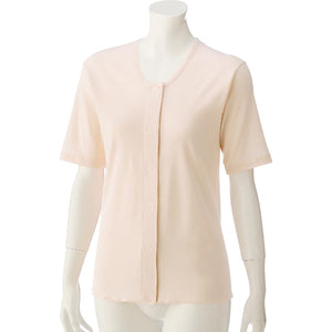 3分袖ワンタッチシャツ(2枚組) ピーチ S/M/L/LL