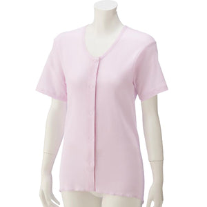 3分袖ワンタッチシャツ(2枚組) ラベンダー S/M/L