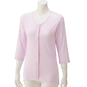 7分袖ワンタッチシャツ(2枚組) ラベンダー S/M/L