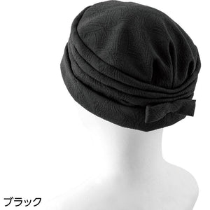 ジャカードターバン ブラック 頭囲57.5cm