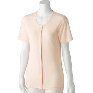 3分袖ホックシャツ(2枚組) ピーチ S/M/L/LL