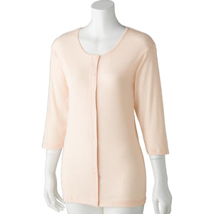 7分袖ホックシャツ(2枚組) ピーチ S/M/L/LL