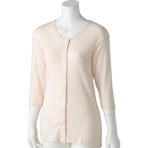 7分袖大きめボタンシャツ(2枚組) ピーチ S/M/L/LL