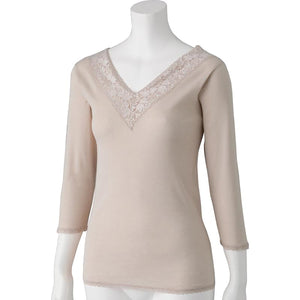 8分袖インナー モカ M/L/LL/3L/4L