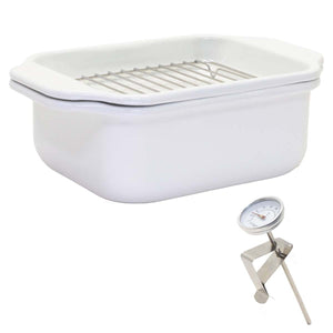 ホーロー天ぷら鍋 ホワイト