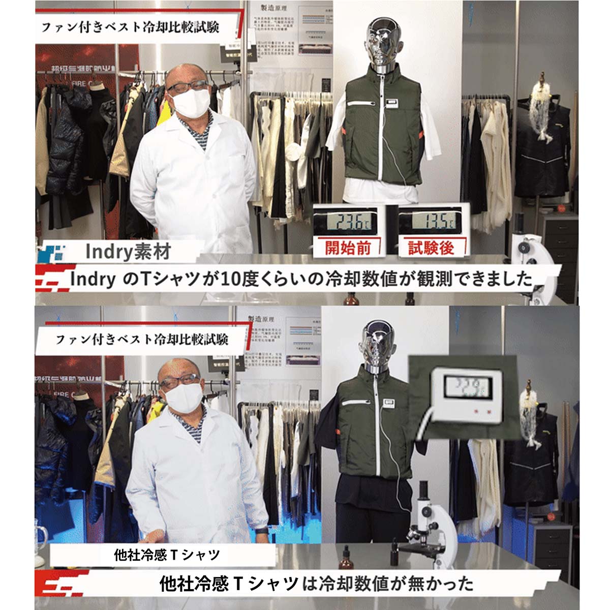 空調Tシャツindry Sサイズ(2枚セット) ブラック
