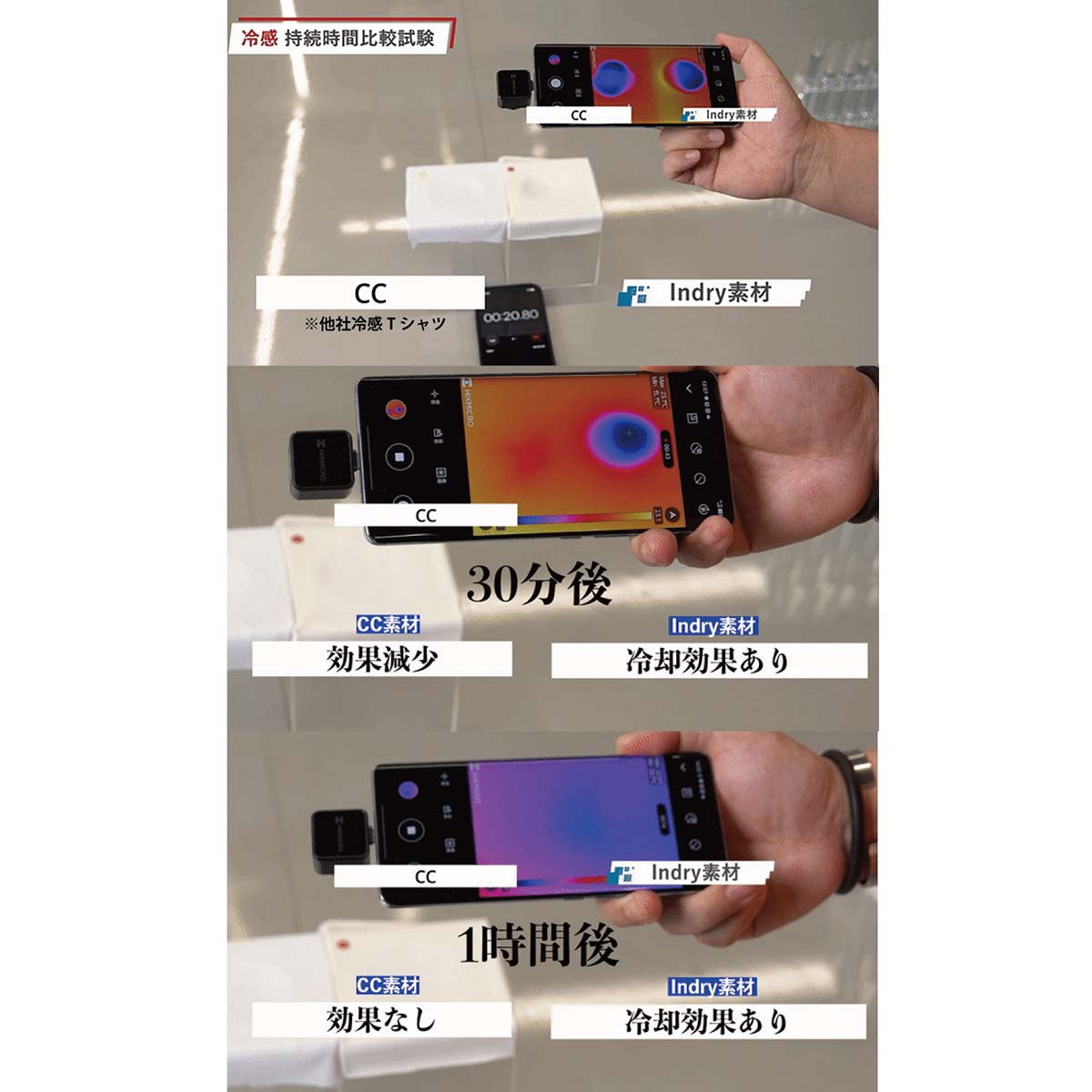 空調Tシャツindry Lサイズ(2枚セット) ホワイト
