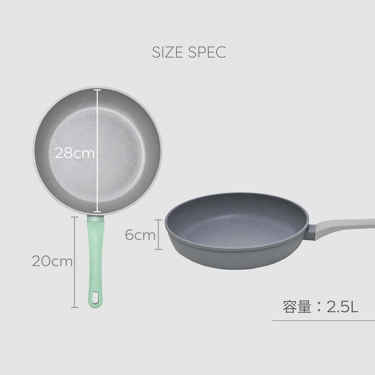 フライパン 28cm グレー 28×48×6cm