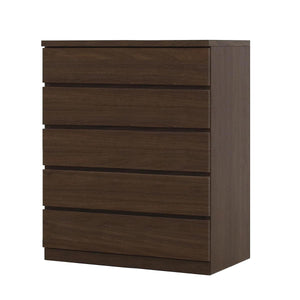 フィット 幅80 5段 チェスト 奥行44cm 家具 収納 ウォールナット