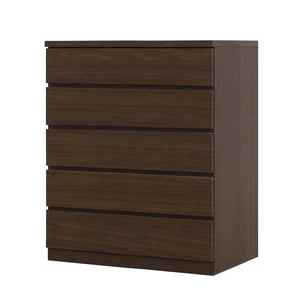 フィット 幅80 5段 チェスト 奥行55cm 家具 収納 ウォールナット