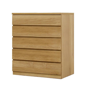 フィット 幅80 5段 チェスト 奥行55cm 家具 収納 オーク