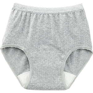 安心快適水玉柄ショーツ 吸水帯一体型 グレー M/L/LL