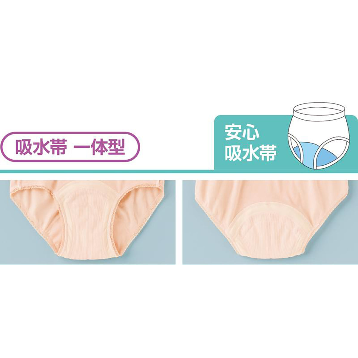 安心快適ショーツ 吸水帯一体型 ベージュ S/M/L/LL