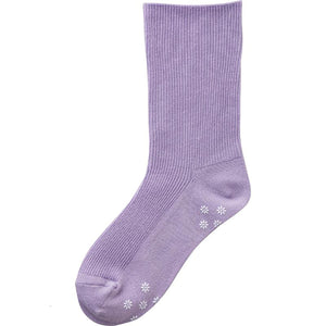 足首ゴムなしスベリ止め付ソックス パープル 22~24cm