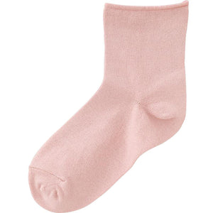 らくらくフィットクルーソックス(無地) ピンク 22~24cm