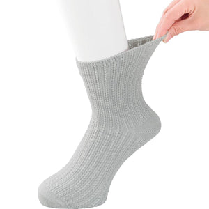 ゴムなし幅広ソックス グレー 22~24cm