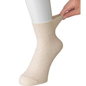 すべり止め付き涼感素材ソックス ベージュ 22~24cm