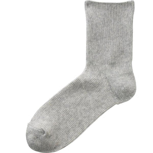 のびのびソックス 2足組 無地 グレー 22~24cm