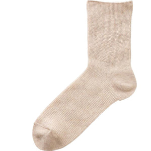 のびのびソックス 2足組 無地 ベージュ 22~24cm