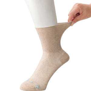 のびのびソックス 2足組 柄 ベージュ 22~24cm
