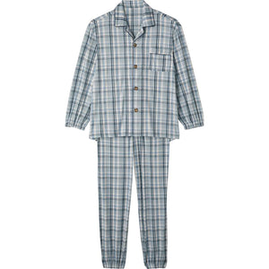 大きめボタンのびのびストレッチパジャマ グレー S/M/L/LL/3L/4L