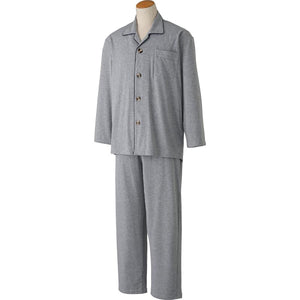 ワンタッチのびのびストレッチパジャマ グレー S/M/L/LL/3L/4L