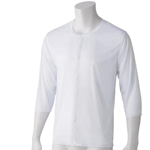 着ている感じがしない軽量8分袖ホックインナー ホワイト S/M/L/LL