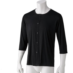 着ている感じがしない軽量8分袖ホックインナー ブラック S/M/L/LL
