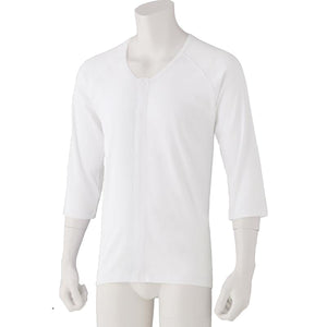 7分袖ワンタッチシャツ(2枚組) ホワイト S/M/L/LL