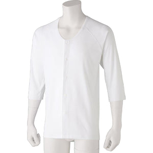 7分袖ホックシャツ(2枚組) ホワイト S/M/L/LL