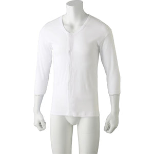 7分袖ワンタッチシャツ(2枚組) ホワイト S/M/L/LL