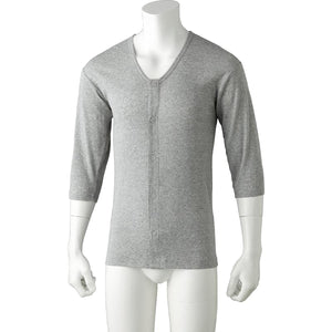 7分袖ワンタッチシャツ(2枚組) グレー M/L