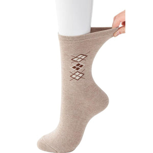 足首ゆったり名前の書けるソックス ベージュ 24~26cm