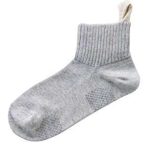 名前の書ける取っ手付ソックス(すべり止め付) グレー 24~26cm
