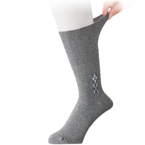 のびのびソックス 柄 (2足組) 24~26cm グレー