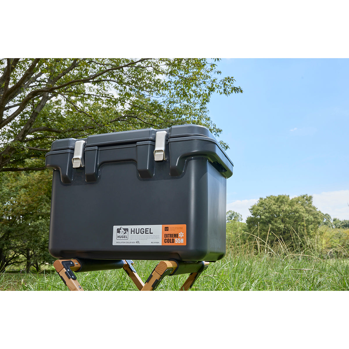 HUGEL 真空断熱クーラーボックス 40L チャコールグレー
