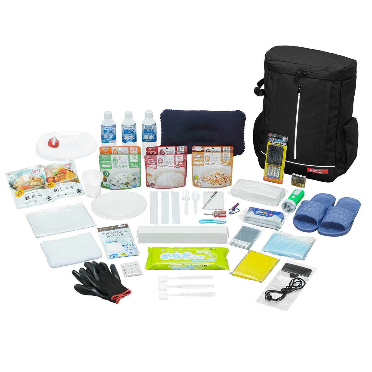 アイリスオーヤマ】防災セット食品付き 1人用 40点 NBS1-40 – GREEN