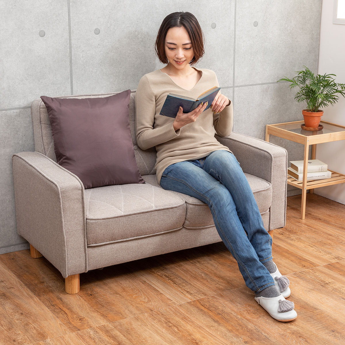 FLAME YARN 岩盤浴のような寝袋 収納カバー付き 170×190cm ブラウン